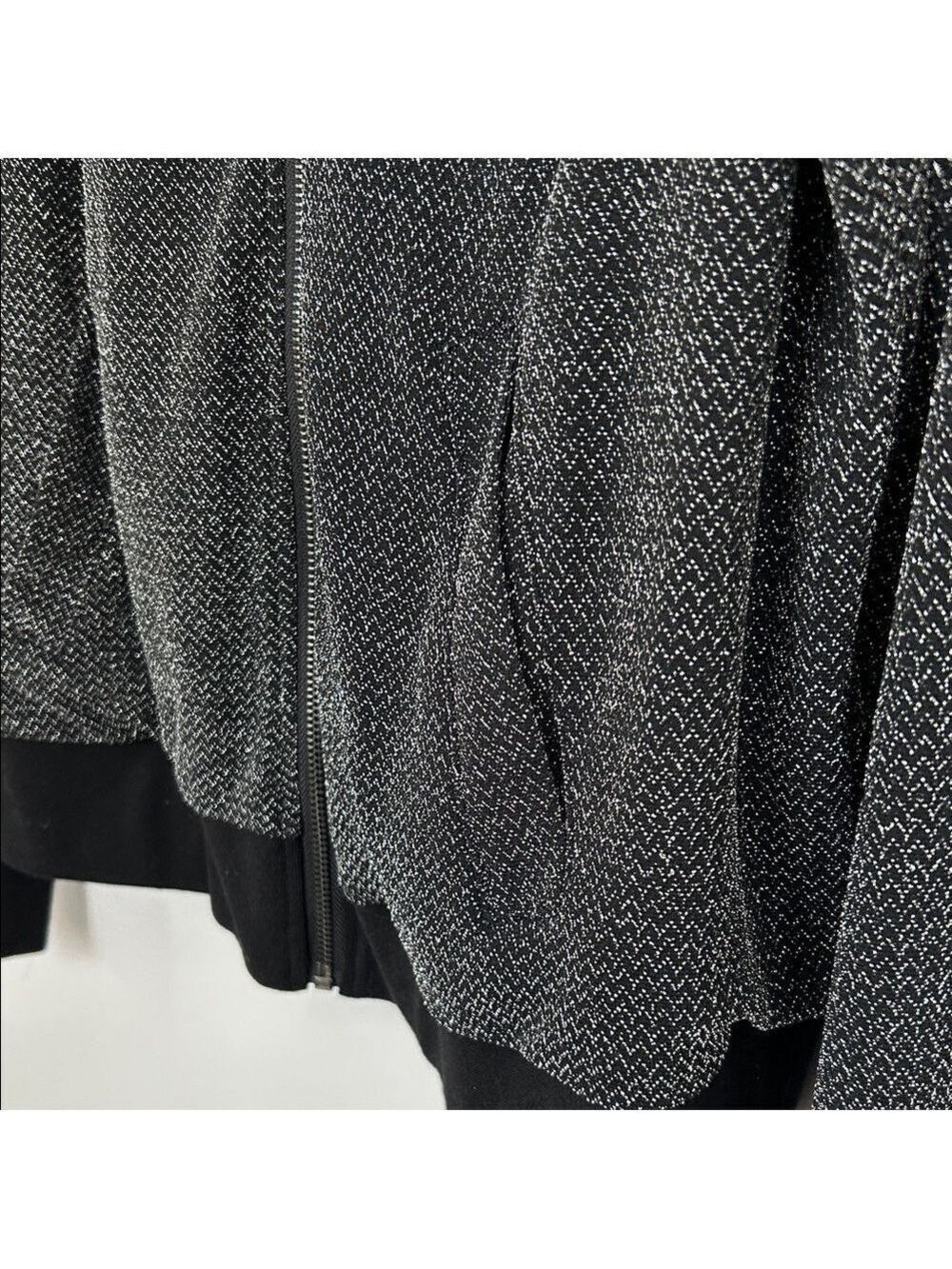 Torrid Black and Metallic Silver Bomber Jacket NWT - Picture 3 of 8
